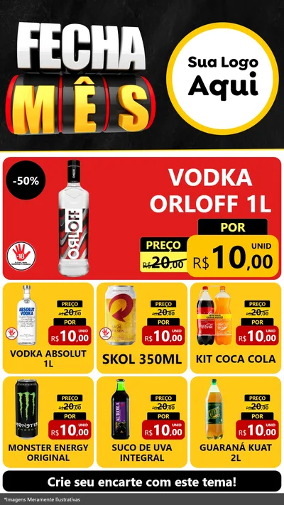 Modelo de Rede Social para Stories com o tema Fecha Mês para Distribuidora de bebidas