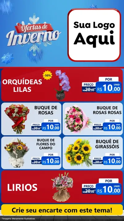 Modelo de TV para TV Vertical com o tema Ofertas de Inverno para Floricultura e jardim
