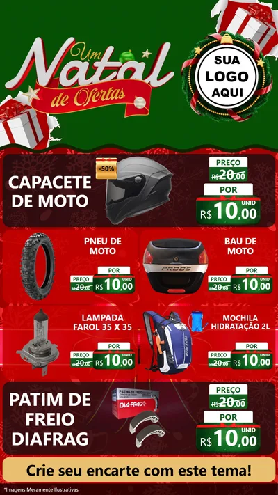Modelo de TV para TV Vertical com o tema Um Natal de Ofertas para Moto peças