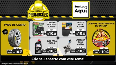 Modelo de TV para TV Horizontal com o tema Alerta de Promoções para Auto peças
