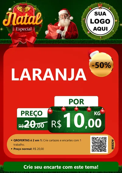 Modelo de Cartaz para Cartaz A4 Vertical com o tema Natal Especial para Hortifrúti