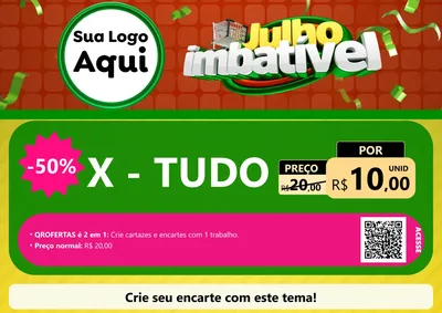Modelo de Cartaz para Cartaz A4 Horizontal com o tema Julho Imbatível para Hamburgueria