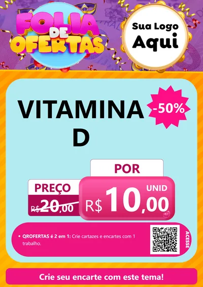 Modelo de Cartaz para Cartaz A4 Vertical com o tema Folia de Ofertas para Farmácia