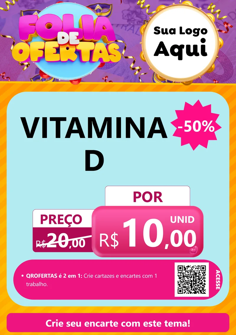 Modelo de Cartaz para Cartaz A4 Vertical com o tema Folia de Ofertas para Farmácia