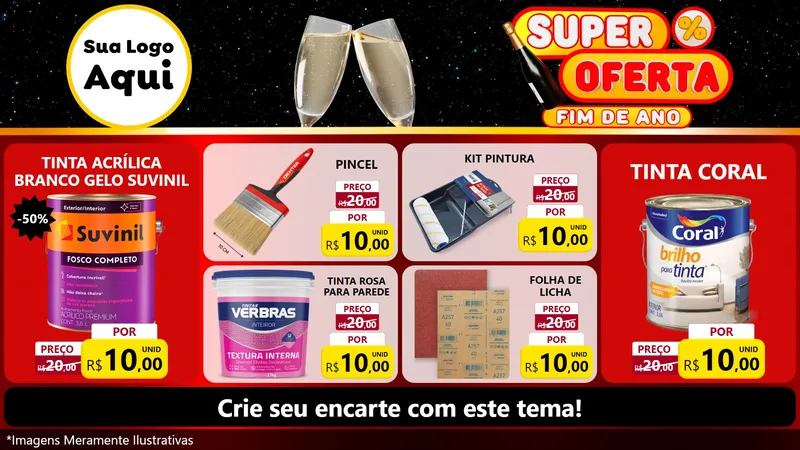 Modelo de TV para TV Horizontal com o tema Super Oferta Fim de Ano para Tintas e Ferramentas