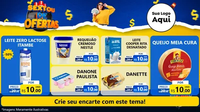 Modelo de TV para TV Horizontal com o tema Sextou de Ofertas para Frios e Laticínios