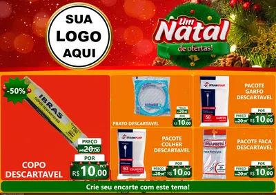 Modelo de Encarte para Encarte A4 Horizontal com o tema Um Natal de Ofertas para Embalagens