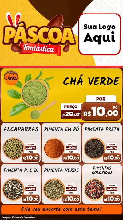 Modelo de Rede Social para Stories com o tema Páscoa Fantástica para Produtos Naturais