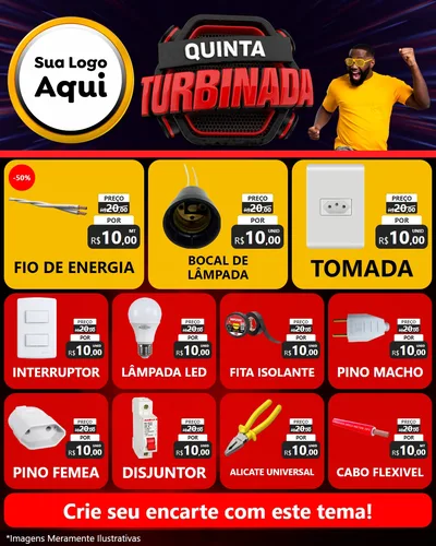 Modelo de Rede Social para Feed Instagram com o tema Quinta Turbinada para Materiais Elétricos