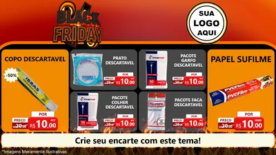 Modelo de TV para TV Horizontal com o tema Black Friday para Embalagens