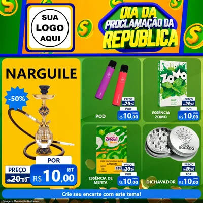 Modelo de Rede Social para Feed Facebook com o tema Dia Da Proclamação da República para Tabacaria