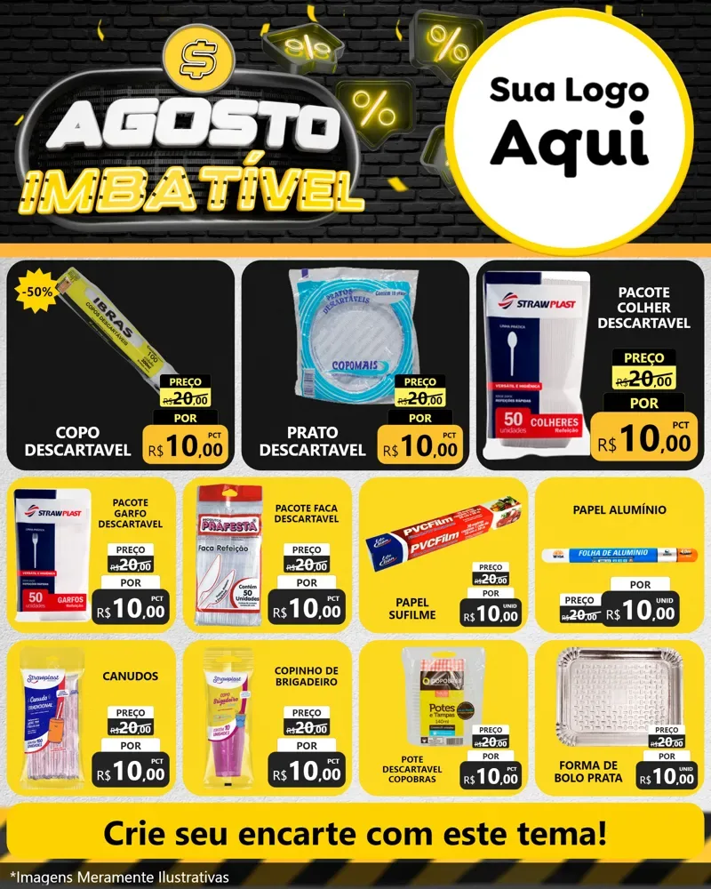 Modelo de Rede Social para Feed Instagram com o tema Agosto Imbatível para Embalagens