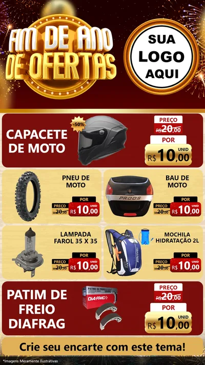 Modelo de TV para TV Vertical com o tema Fim de Ano de Ofertas para Moto peças