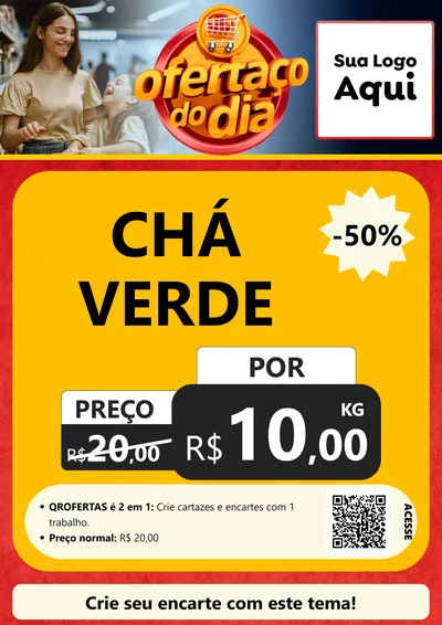 Modelo de Cartaz para Cartaz A4 Vertical com o tema Ofertaço Do Dia para Produtos Naturais