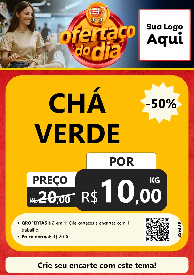 Modelo de Cartaz para Cartaz A4 Vertical com o tema Ofertaço Do Dia para Produtos Naturais