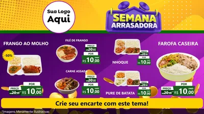 Modelo de TV para TV Horizontal com o tema Semana Arrasadora para Restaurante