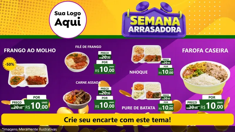 Modelo de TV para TV Horizontal com o tema Semana Arrasadora para Restaurante