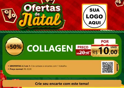 Modelo de Cartaz para Cartaz A4 Horizontal com o tema Ofertas de Natal para Suplementos alimentares