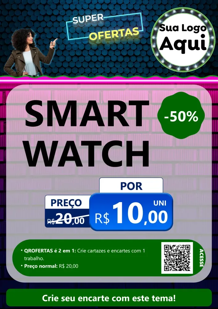 Modelo de Cartaz para Cartaz A4 Vertical com o tema Super Ofertas para Informática