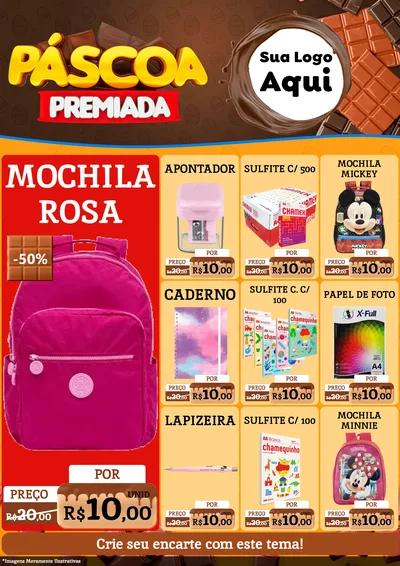 Modelo de Encarte para Encarte A4 Vertical com o tema Páscoa Premiada para Papelaria