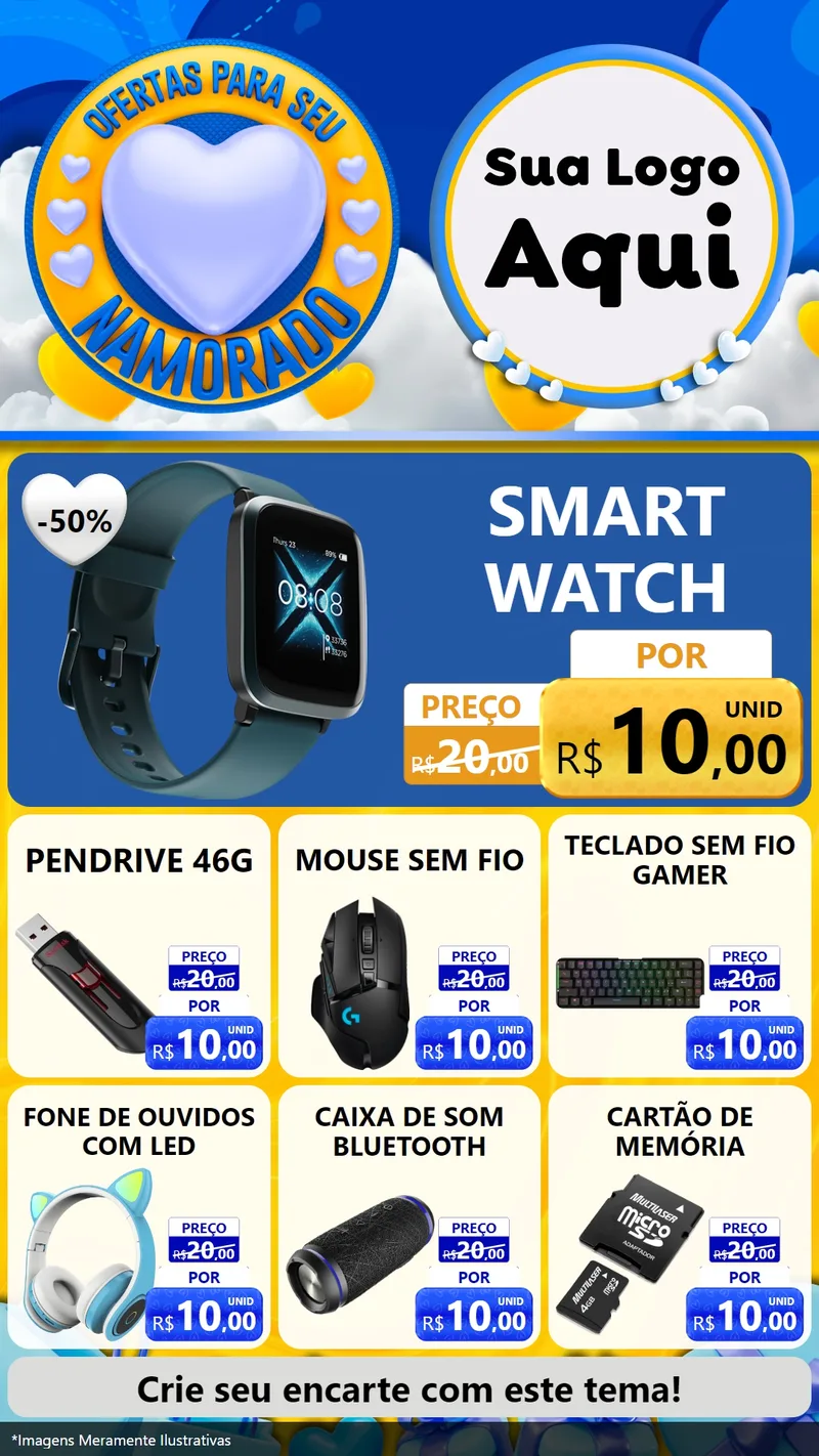 Modelo de Rede Social para Stories com o tema Ofertas Para Seu Namorado para Informática