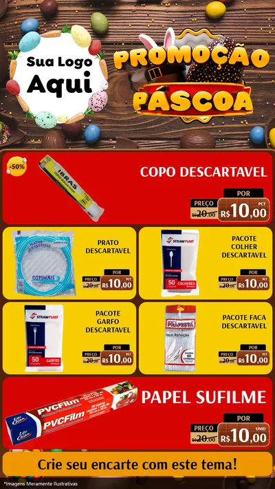 Modelo de TV para TV Vertical com o tema Promoção Páscoa para Embalagens