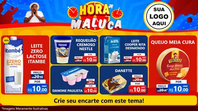 Modelo de TV para TV Horizontal com o tema Hora Maluca para Frios e Laticínios