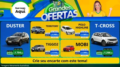 Modelo de TV para TV Horizontal com o tema Grandes Ofertas para Concessionaria de Carros