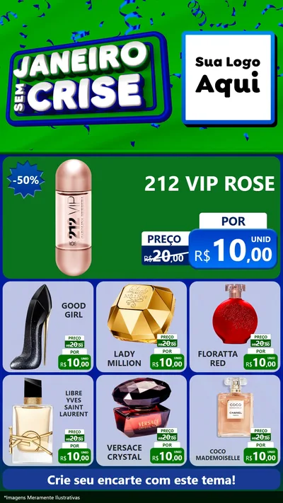 Modelo de Rede Social para Stories com o tema Janeiro Sem Crise para Perfumes