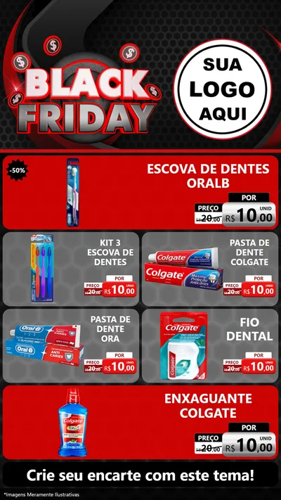 Modelo de TV para TV Vertical com o tema Black Friday para Higiene Pessoal