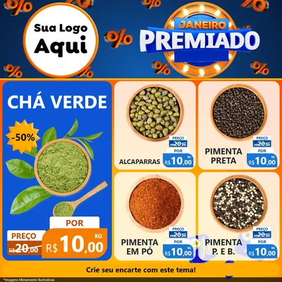 Modelo de Rede Social para Feed Facebook com o tema Janeiro Premiado para Produtos Naturais
