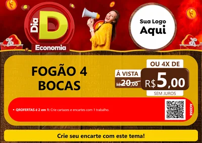 Modelo de Cartaz para Cartaz A4 Horizontal com o tema Dia D Economia para Móveis e Eletro
