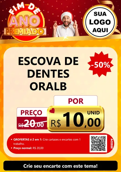 Modelo de Cartaz para Cartaz A4 Vertical com o tema Fim de Ano Premiado para Higiene Pessoal