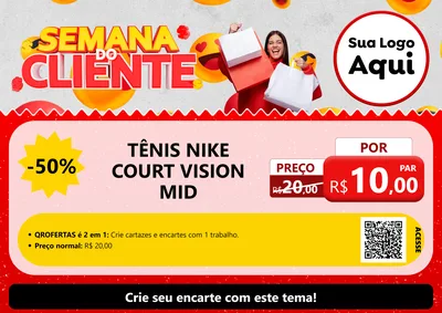Modelo de Cartaz para Cartaz A4 Horizontal com o tema Semana do Cliente para Calçados