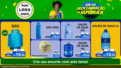 Modelo de TV para TV Horizontal com o tema Dia Da Proclamação Da República para Água e gás