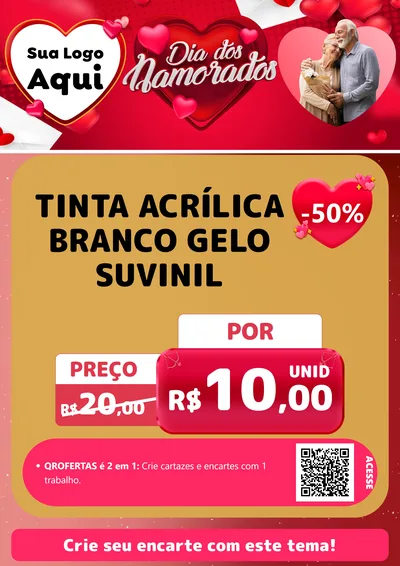 Modelo de Cartaz para Cartaz A4 Vertical com o tema Dia Dos Namorados para Tintas e Ferramentas