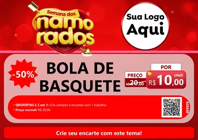 Modelo de Cartaz para Cartaz A4 Horizontal com o tema Semana dos namorados para Artigos Esportivos