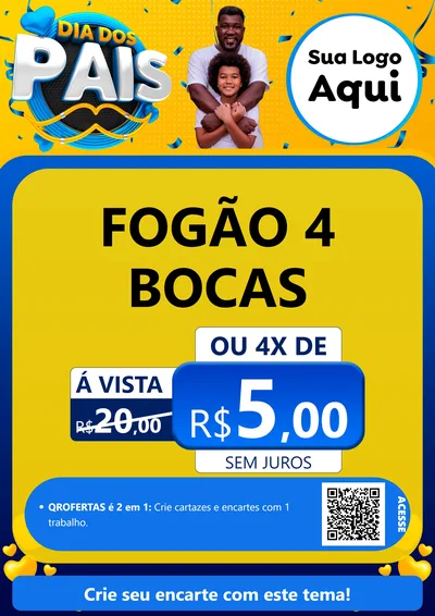 Modelo de Cartaz para Cartaz A4 Vertical com o tema Dia dos Pais para Móveis e Eletro