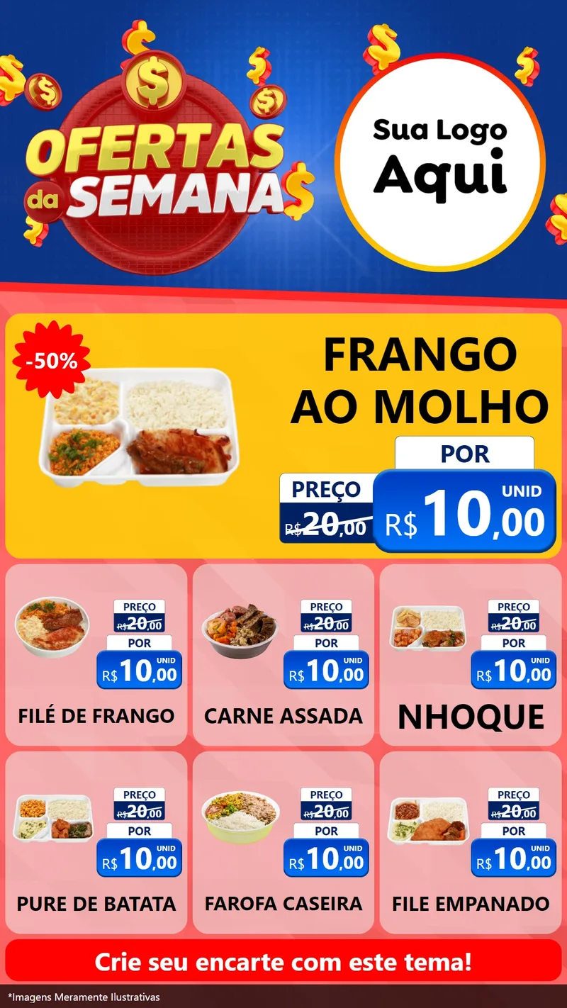 Modelo de Rede Social para Stories com o tema Ofertas Da Semana para Restaurante