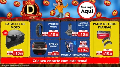 Modelo de TV para TV Horizontal com o tema Dia D - O Dia Mais Barato Do Mês para Moto peças