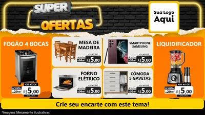 Modelo de TV para TV Horizontal com o tema Super Ofertas para Móveis e Eletro