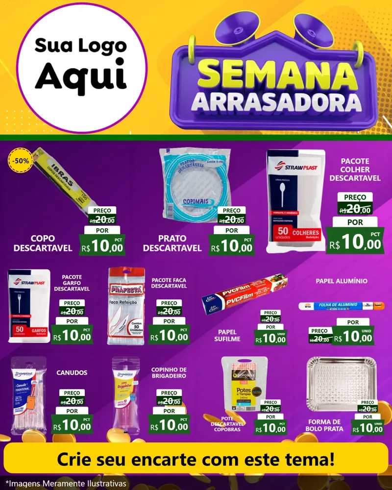 Modelo de Rede Social para Feed Instagram com o tema Semana Arrasadora para Embalagens