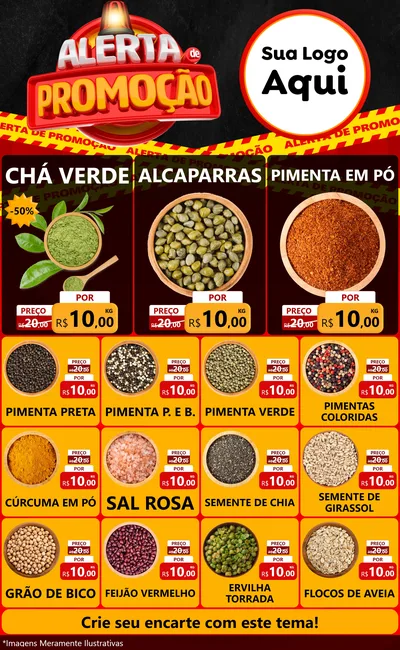 Modelo de Encarte para Encarte Grande com o tema Alerta de Promoção para Produtos Naturais