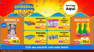 Modelo de TV para TV Horizontal com o tema Quinzena Maluca para Brinquedos