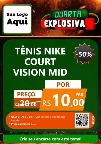 Modelo de Cartaz para Cartaz A4 Vertical com o tema Quarta Explosiva para Calçados