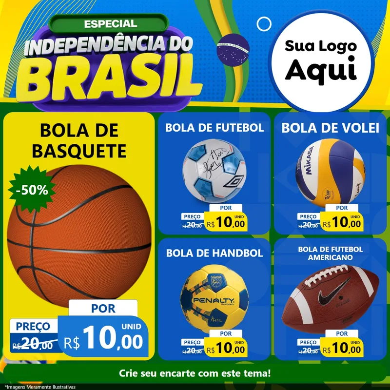 Modelo de Rede Social para Feed Facebook com o tema Especial Independência do Brasil para Artigos Esportivos