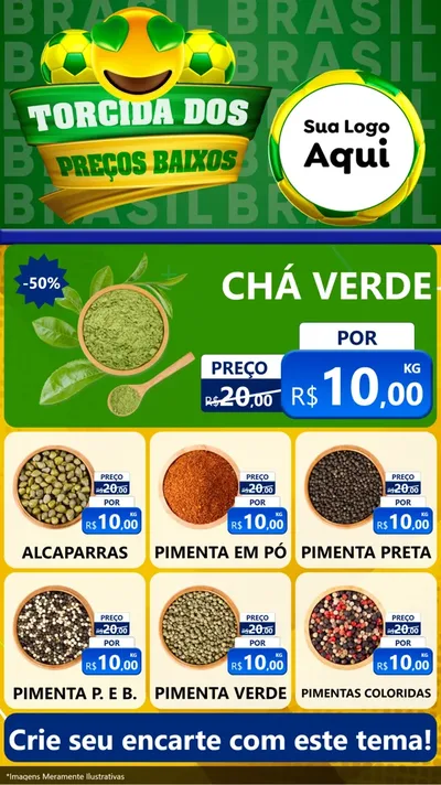 Modelo de Rede Social para Stories com o tema Torcida dos Preços Baixos - Copa para Produtos Naturais