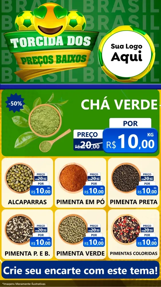 Modelo de Rede Social para Stories com o tema Torcida dos Preços Baixos - Copa para Produtos Naturais