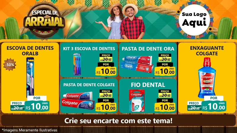 Modelo de TV para TV Horizontal com o tema Especial De Arraial para Higiene Pessoal