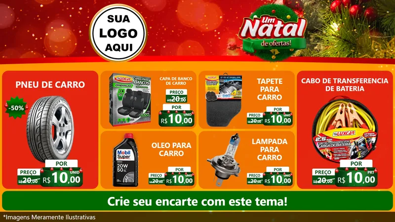 Modelo de TV para TV Horizontal com o tema Um Natal de Ofertas para Auto peças